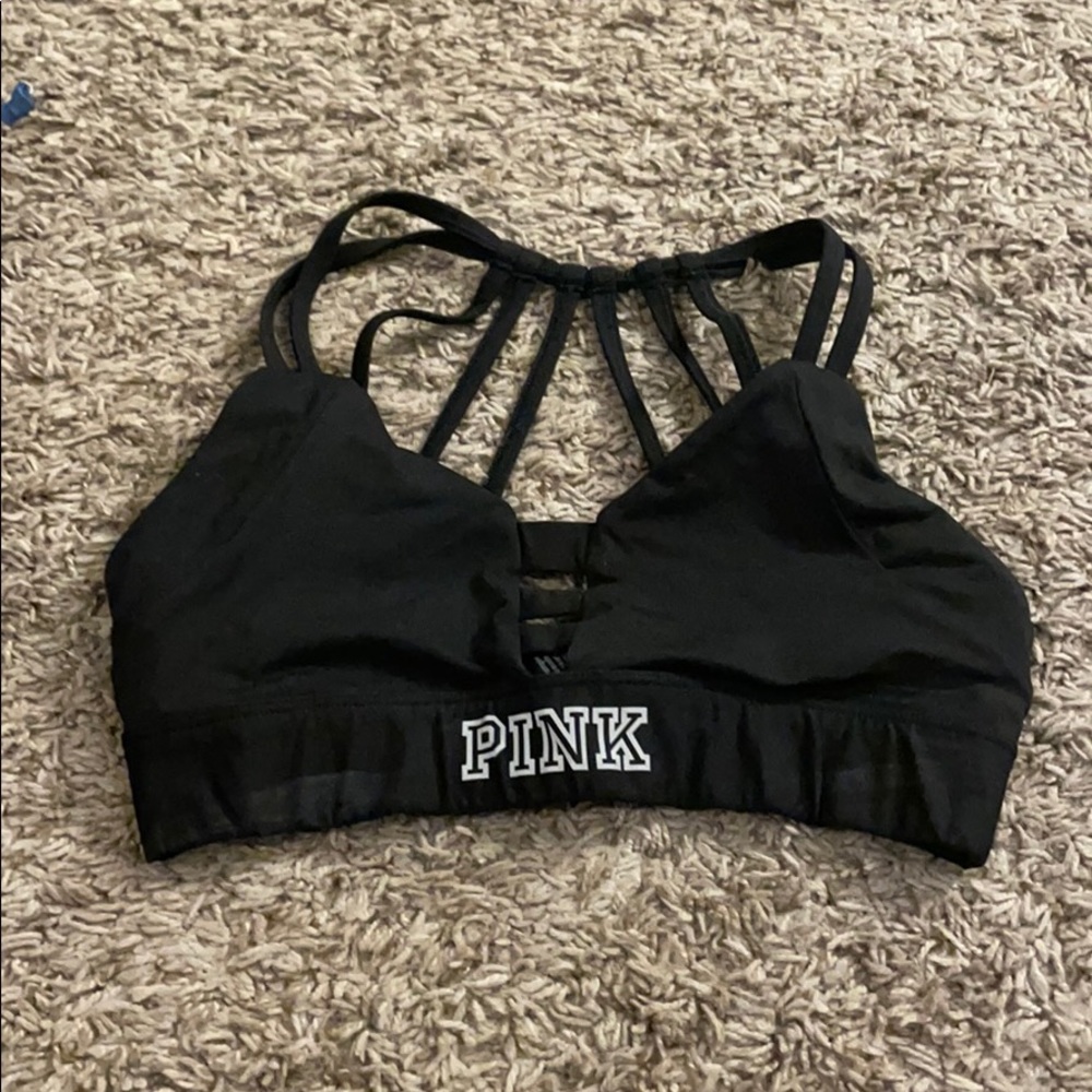 PINK VS ultimate unlined sports bra in black